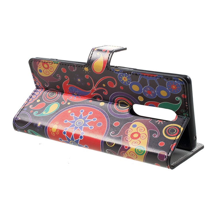 Pattern Printing PU Leather Magnetic Wallet Stand Case for Sony Xperia 1 - Paisley Flower-4