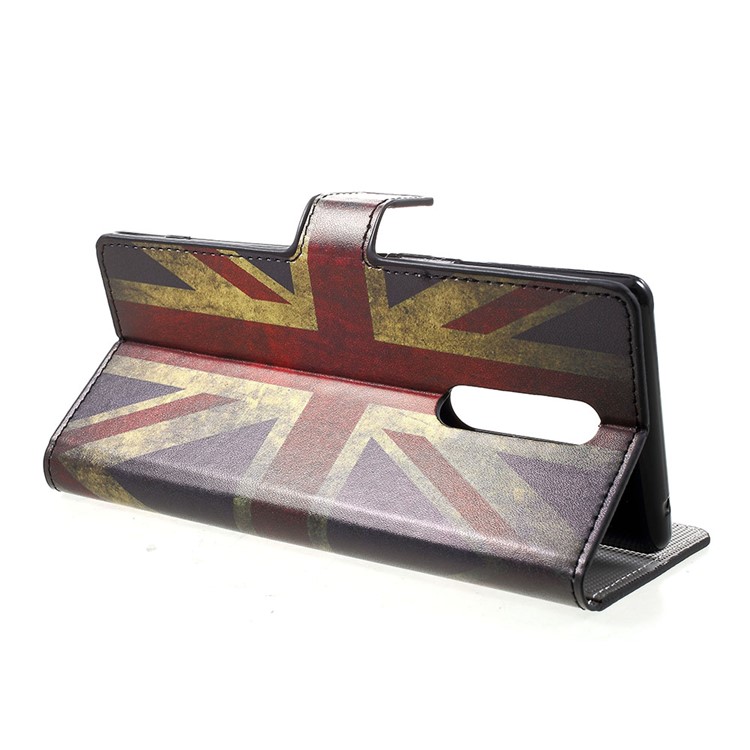 Pattern Printing PU Leather Magnetic Wallet Stand Case for Sony Xperia 1 - Retro UK Flag-4