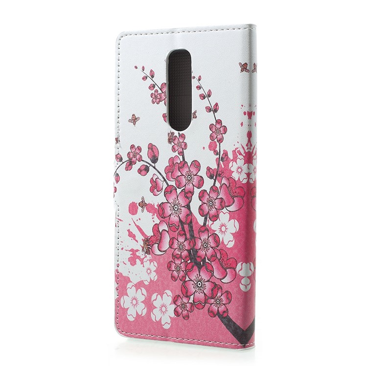 Pattern Printing PU Leather Magnetic Wallet Stand Case for Sony Xperia 1 - Plum Blossom-3