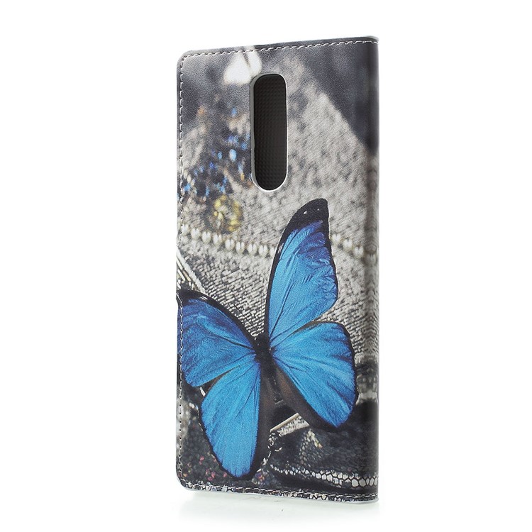 Pattern Printing PU Leather Magnetic Wallet Stand Case for Sony Xperia 1 - Blue Butterfly-3