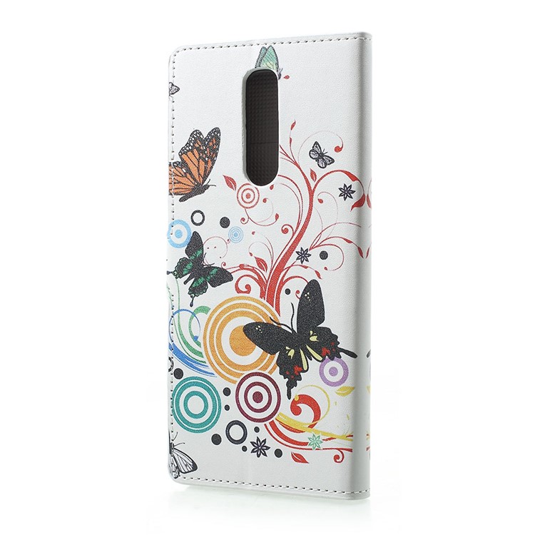 Pattern Printing PU Leather Magnetic Wallet Stand Case for Sony Xperia 1 - Butterflies and Circles-3