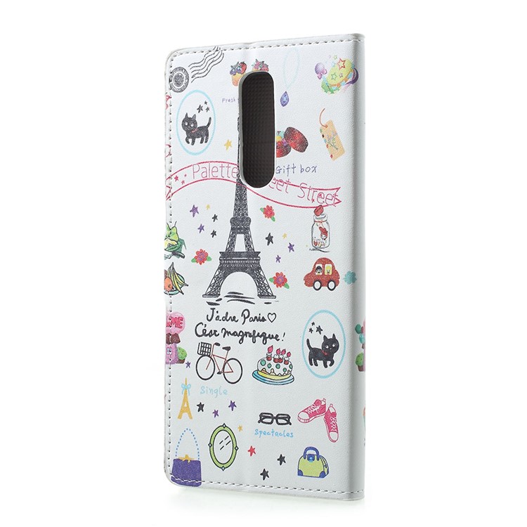 Support De Portefeuille Magnétique En Cuir PU Pour Sony Xperia 1 - Tour Eiffel-3