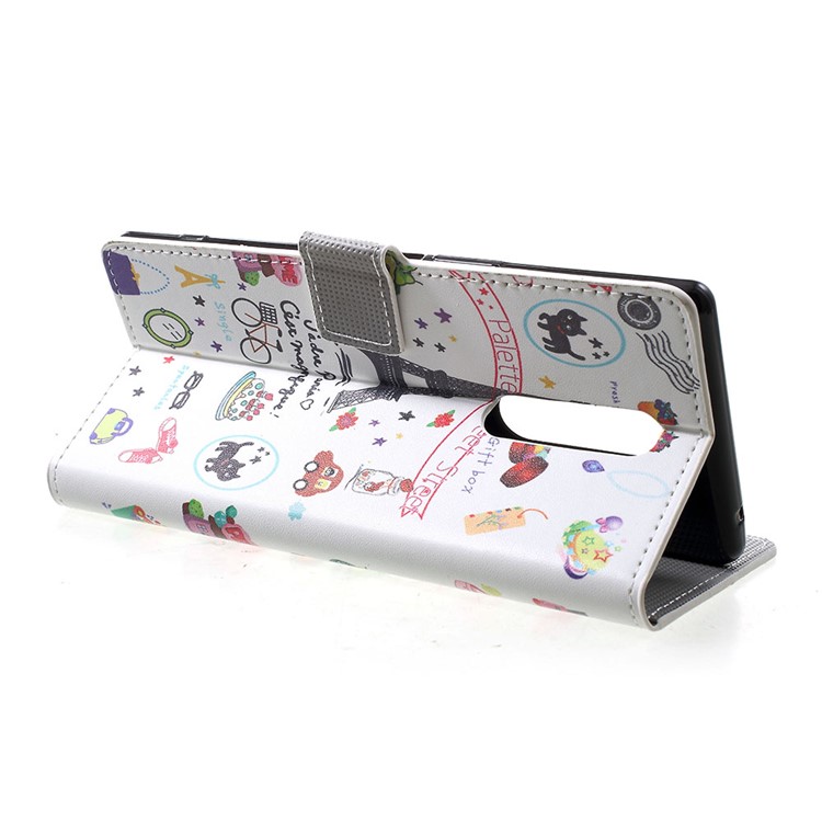 Support De Portefeuille Magnétique En Cuir PU Pour Sony Xperia 1 - Tour Eiffel-4