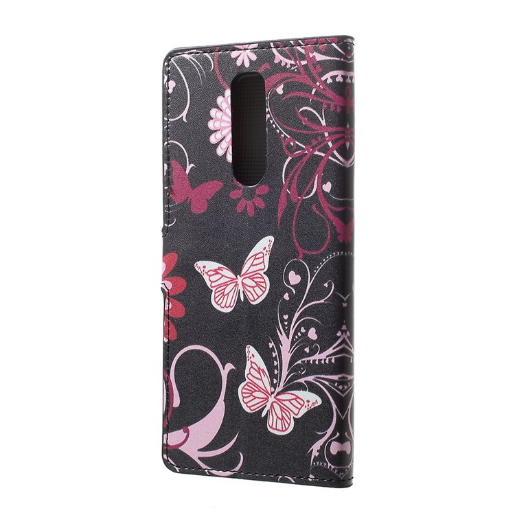 Pattern Printing PU Leather Magnetic Wallet Stand Case for Sony Xperia 1 - Butterfly Flower-3