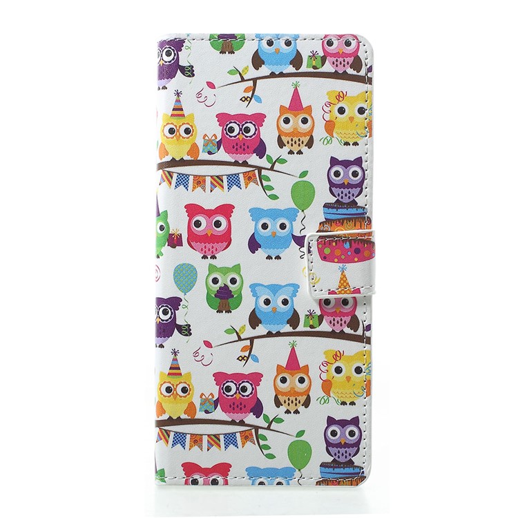 Pattern Printing PU Leather Magnetic Wallet Stand Case for Sony Xperia 1 - Multiple Cute Owls-1