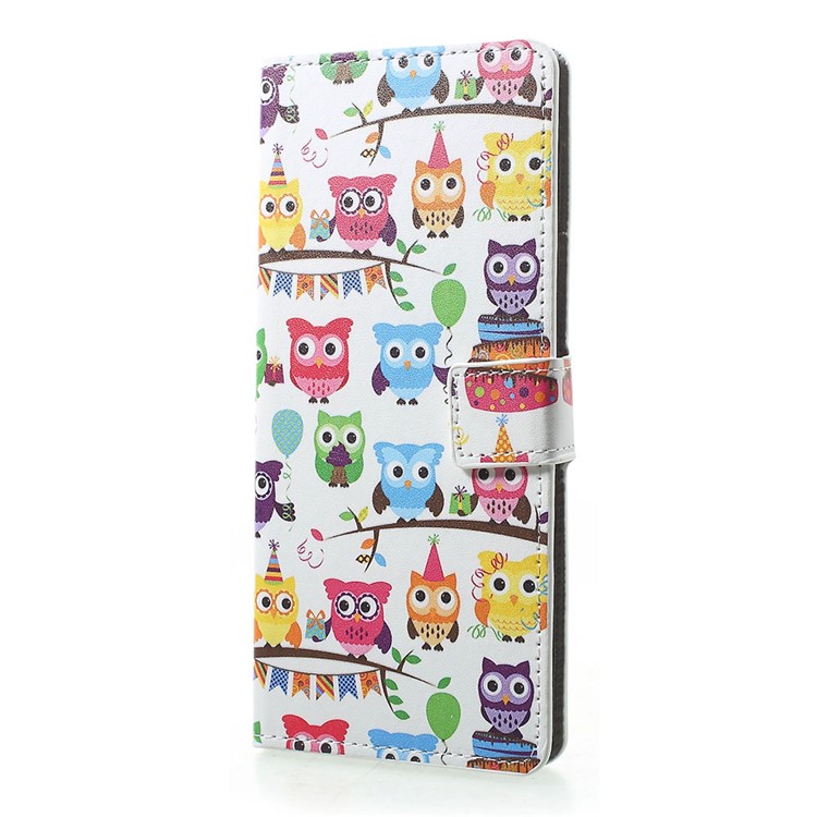 Pattern Printing PU Leather Magnetic Wallet Stand Case for Sony Xperia 1 - Multiple Cute Owls-2