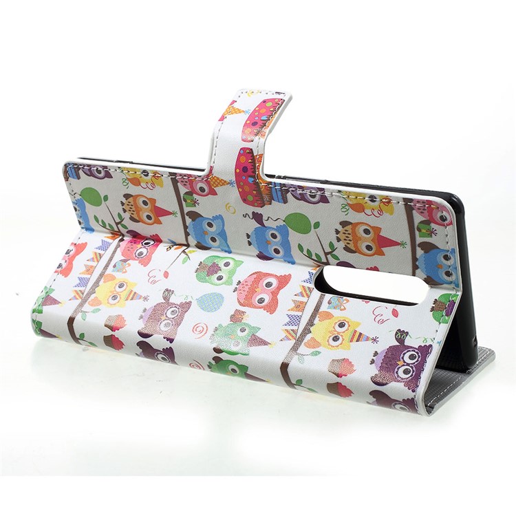 Pattern Printing PU Leather Magnetic Wallet Stand Case for Sony Xperia 1 - Multiple Cute Owls-4