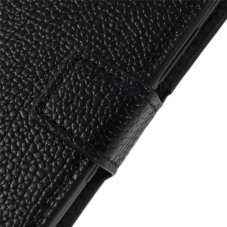 Litchi Grain PU Leather Protection Mobile Phone Shell with Stand Wallet for Sony Xperia 1 - Black-4