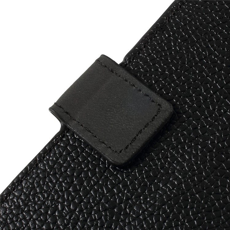Litchi Grain PU Leather Protection Mobile Phone Shell with Stand Wallet for Sony Xperia 1 - Black-5