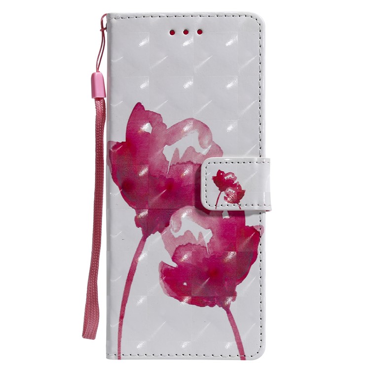 Light Spot Decor Patterned Leather Wallet Case for Sony Xperia 1 - Vivid Flowers-2
