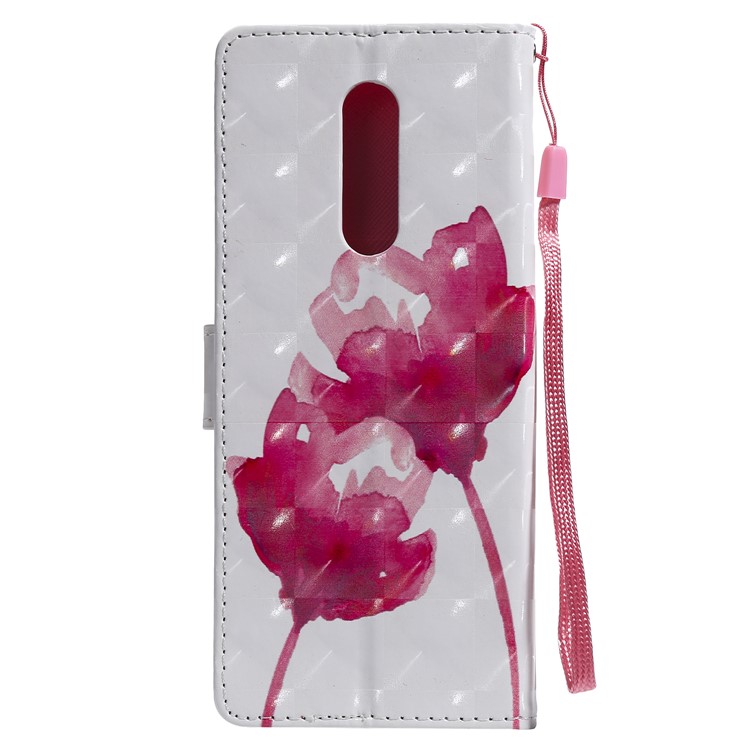 Light Spot Decor Patterned Leather Wallet Case for Sony Xperia 1 - Vivid Flowers-3