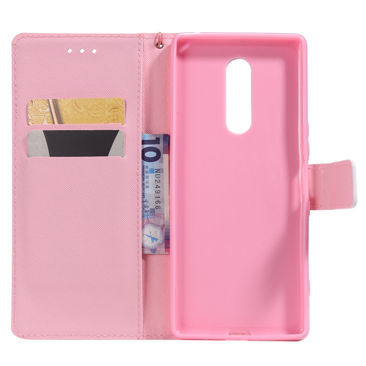 Light Spot Decor Patterned Leather Wallet Case for Sony Xperia 1 - Vivid Flowers-4