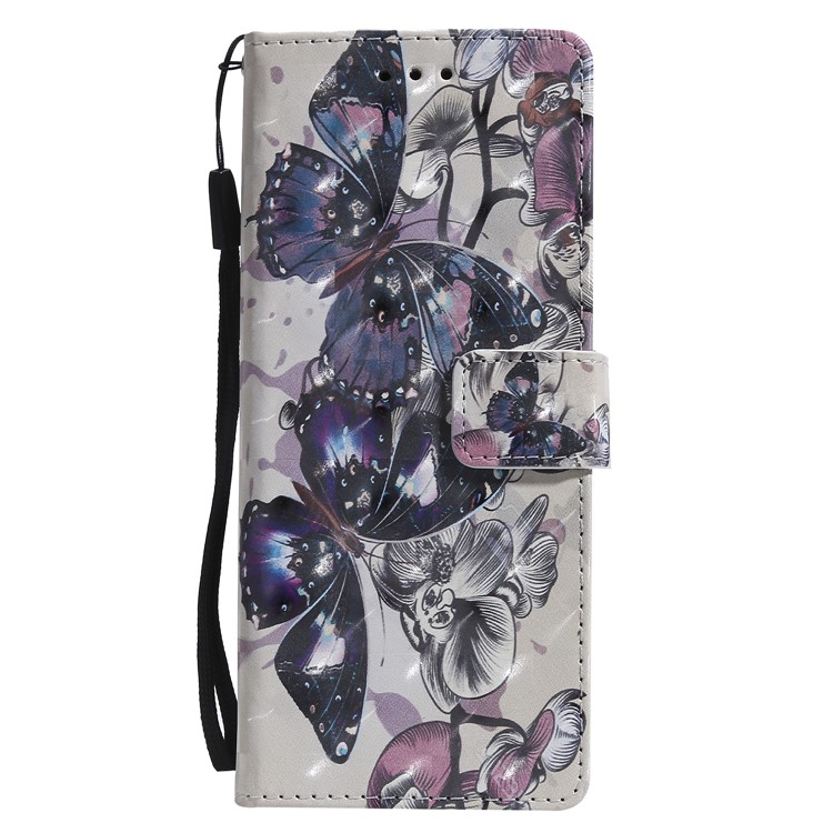 Light Spot Decor Patterned Leather Wallet Case for Sony Xperia 1 - Flowered Tree-11