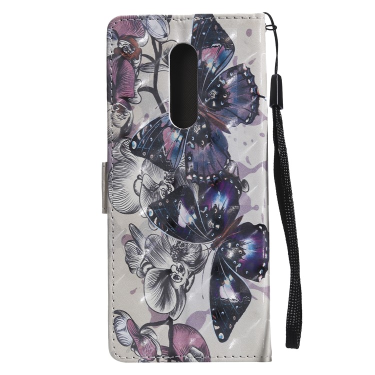 Light Spot Decor Patterned Leather Wallet Case for Sony Xperia 1 - Flowered Tree-12