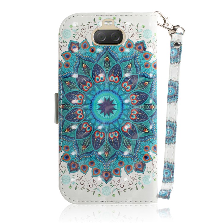 Light Spot Decor Pattern Printing PU Leather Stand Flip Cover for Sony Xperia 10 Plus - Mandala Flower-3