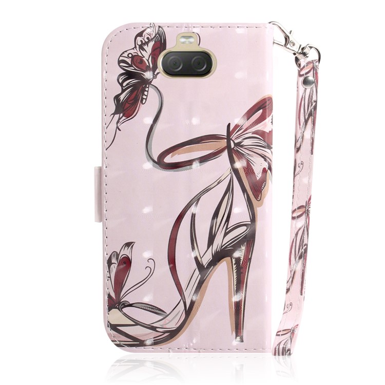 Light Spot Decor Pattern Printing PU Leather Stand Flip Cover for Sony Xperia 10 Plus - High Heel Sandal-3