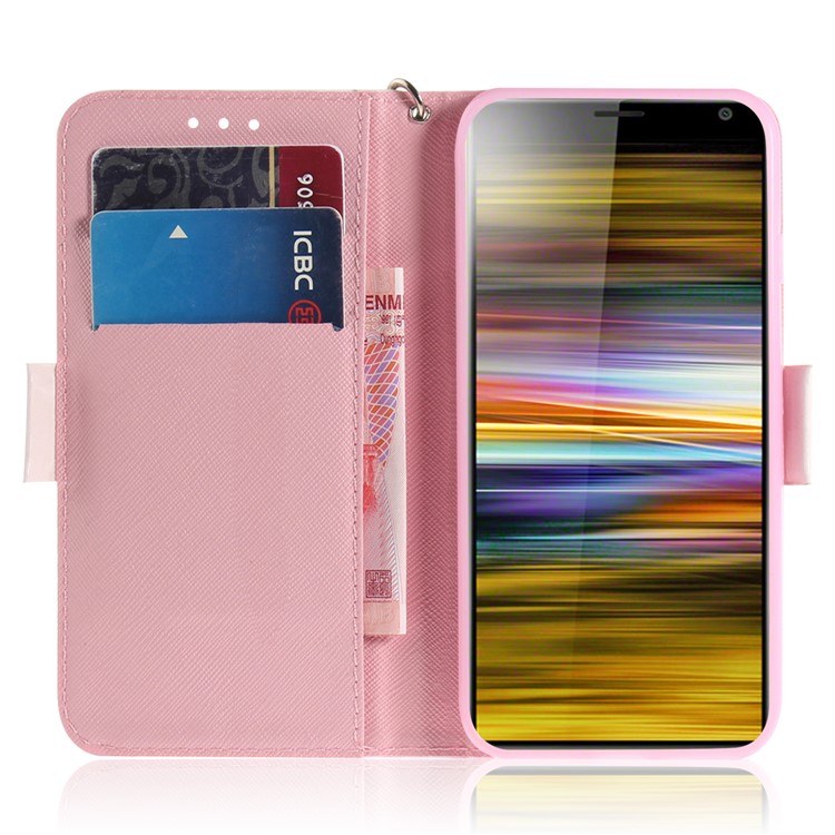 Light Spot Decor Pattern Printing PU Leather Stand Flip Cover for Sony Xperia 10 Plus - High Heel Sandal-7