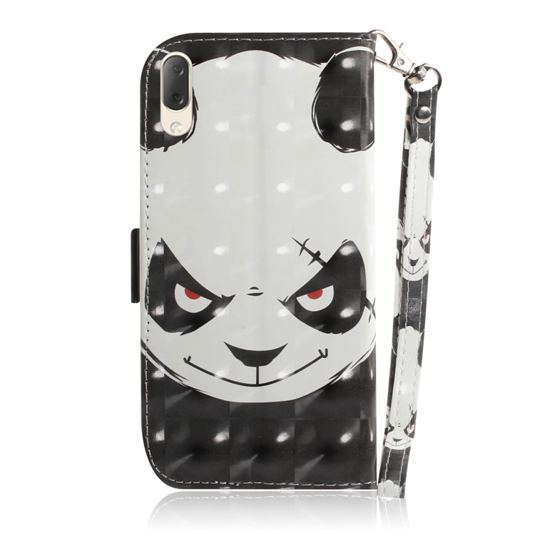 Impresión De Patrones / Decoración De Punto Ligero / Funda De Billetera De Cuero Para Sony Xperia L3 - Panda Enojado