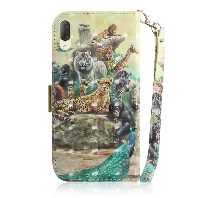 Pattern Printing / Light Spot Decor / Leather Wallet Case for Sony Xperia L3 - Animals Getting Together-3