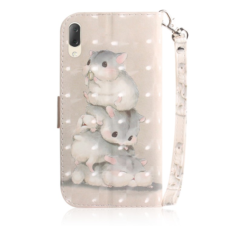 Pattern Printing / Light Spot Decor / Leather Wallet Case for Sony Xperia L3 - Hamsters-3