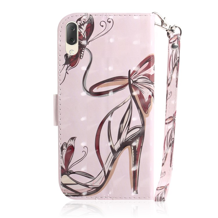 Pattern Printing / Light Spot Decor / Leather Wallet Case for Sony Xperia L3 - High Heel Sandal-3