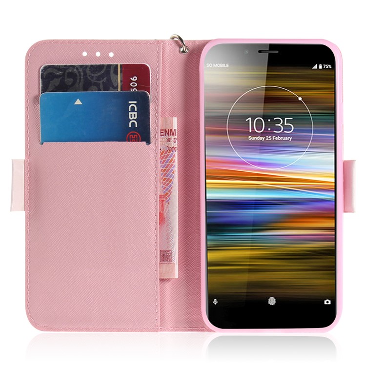 Impresión De Patrones / Decoración De Punto Ligero / Funda De Billetera De Cuero Para Sony Xperia L3 - Sandalia De Tacón Alto