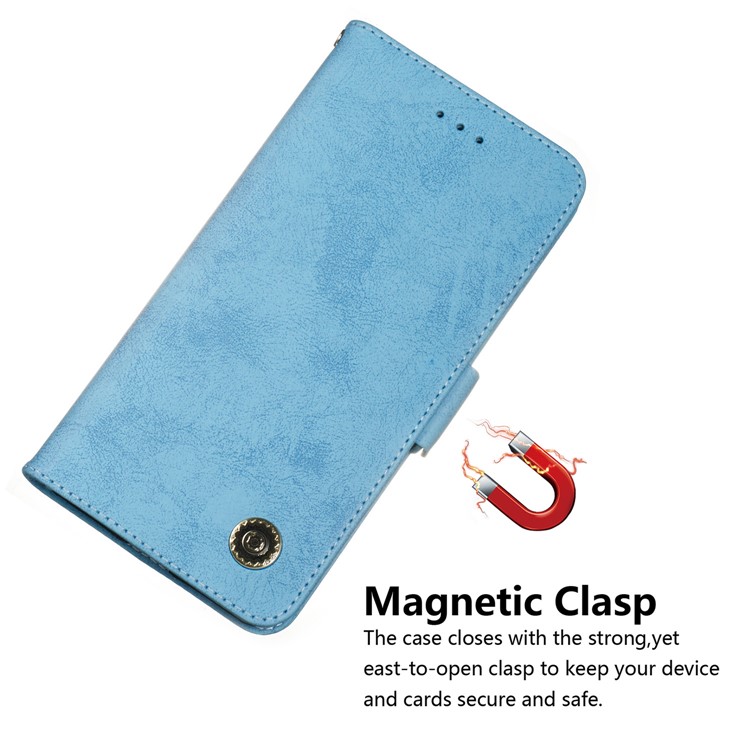 For Sony Xperia 10 Plus Retro Style PU Leather Mobile Cover [Wallet and Stand] - Baby Blue-5