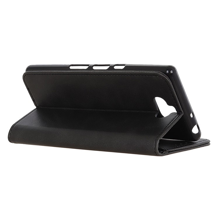 Auto-absorbed Split Leather Wallet Phone Casing for Sony Xperia 10 - Black-8