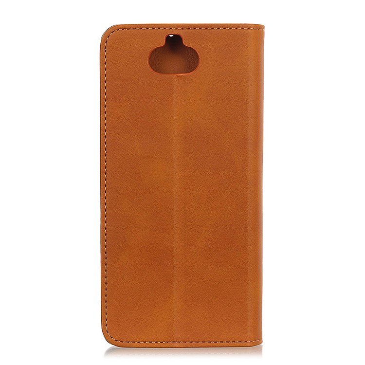 Auto-absorbed Split Leather Wallet Phone Casing for Sony Xperia 10 - Brown-7