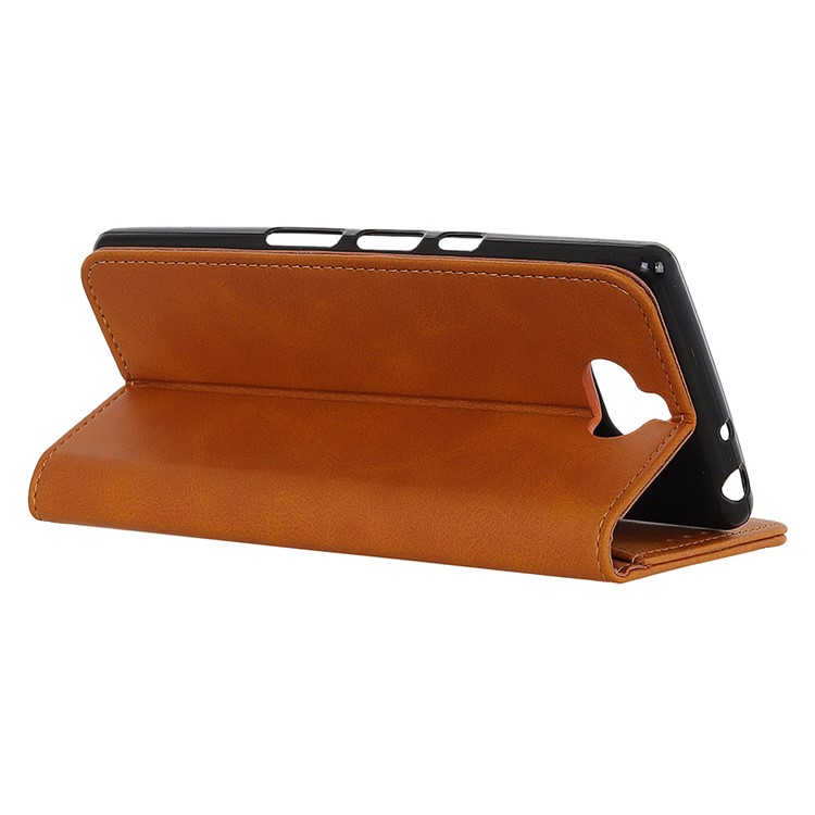Auto-absorbed Split Leather Wallet Phone Casing for Sony Xperia 10 - Brown-8
