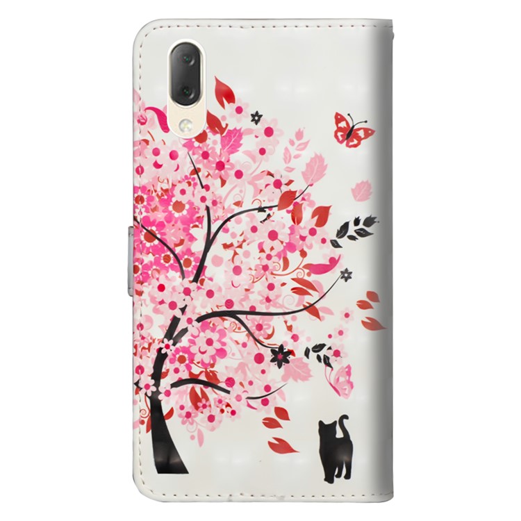 Light Spot Decor Patterned Leather Wallet Case for Sony Xperia L3 - Flowered Tree-4