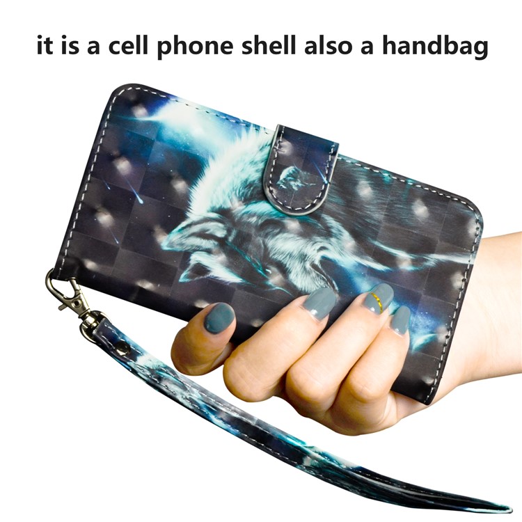 Pattern Printing PU Leather Mobile Phone Cover for Sony Xperia 1 - Wolf-7