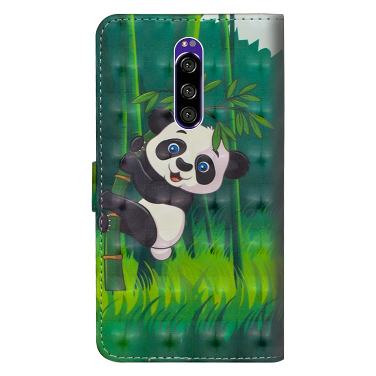 Pattern PrintingPU Leather Mobile Phone Cover for Sony Xperia 1 - Panda-4