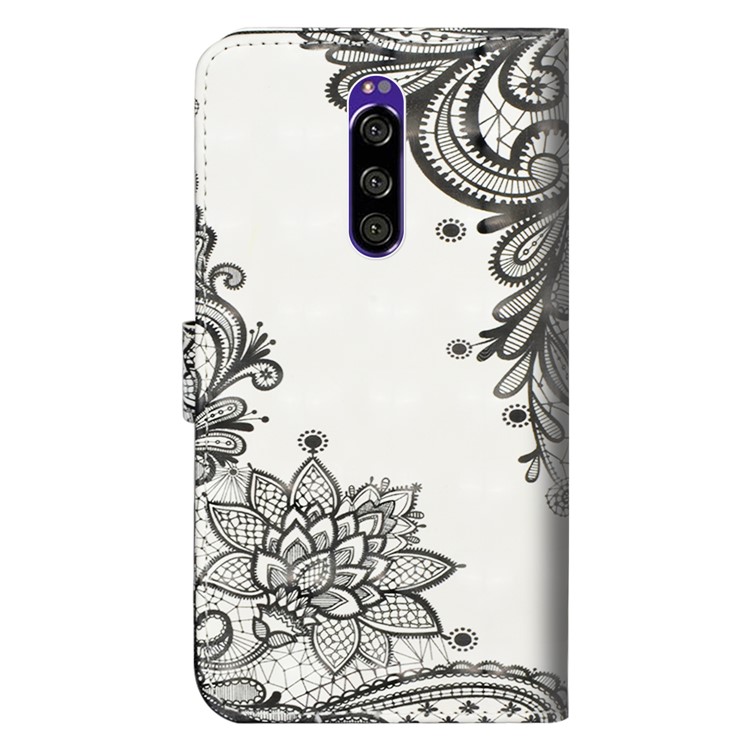 Motif De Couverture Pour Téléphone Portable En Cuir Impressionpu Pour Sony Xperia 1 - Fleur De Dentelle-4