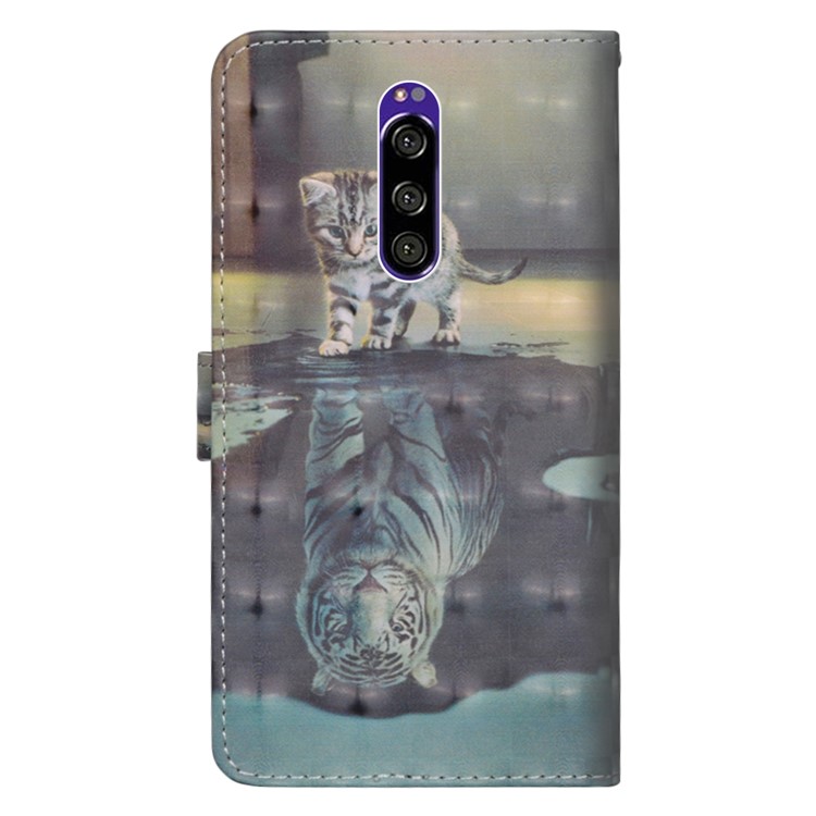 Pattern PrintingPU Leather Mobile Phone Cover for Sony Xperia 1 - Cat-4