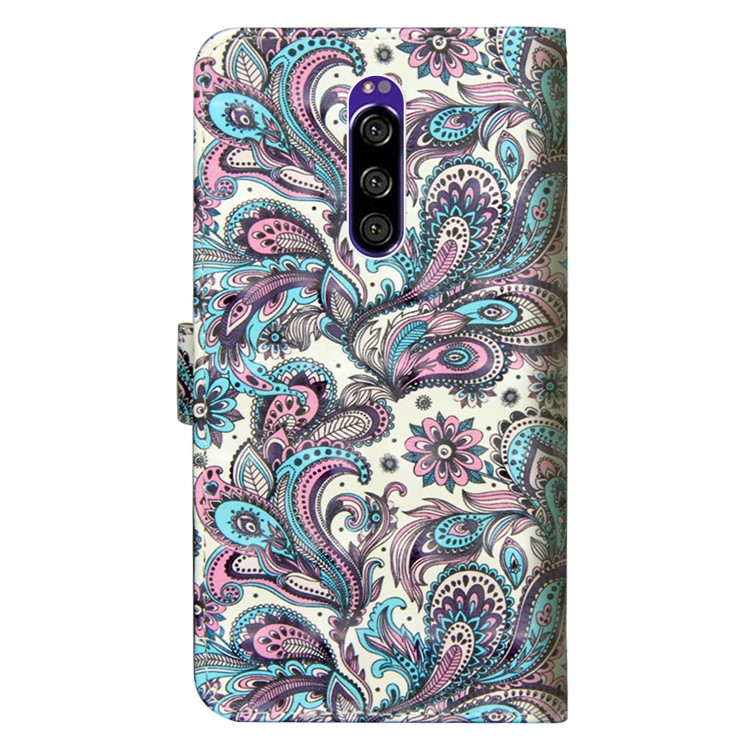 Pattern PrintingPU Leather Mobile Phone Cover for Sony Xperia 1 - Paisley Flower-4