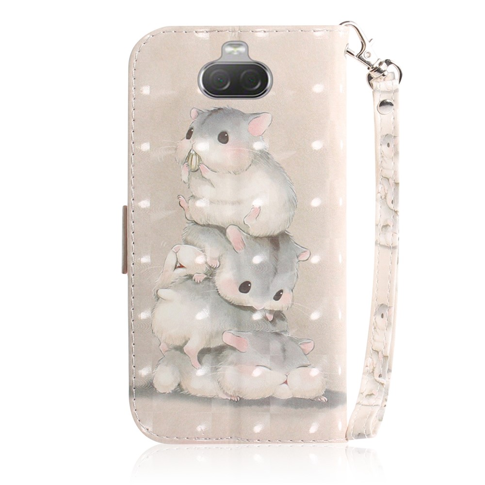 Pattern Printing PU Leather Wallet Cover with Stand for Sony Xperia 10 - Hamsters-3