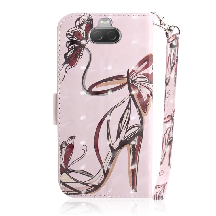 Pattern Printing PU Leather Wallet Cover with Stand for Sony Xperia 10 - High Heel Sandal-3