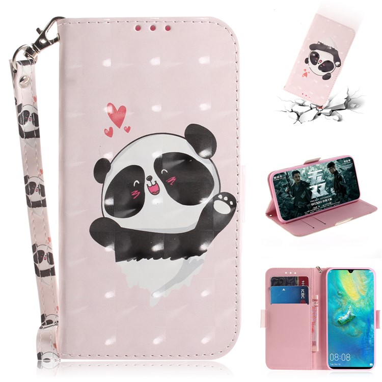 Pattern Printing PU Leather Wallet Cover with Stand for Sony Xperia 10 - Cute Panda-1