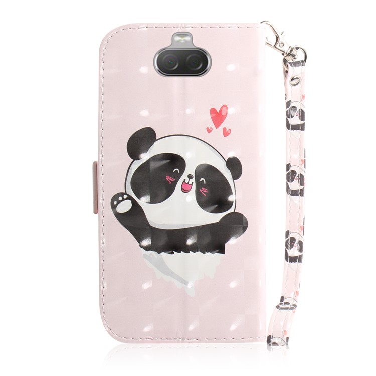 Pattern Printing PU Leather Wallet Cover with Stand for Sony Xperia 10 - Cute Panda-3