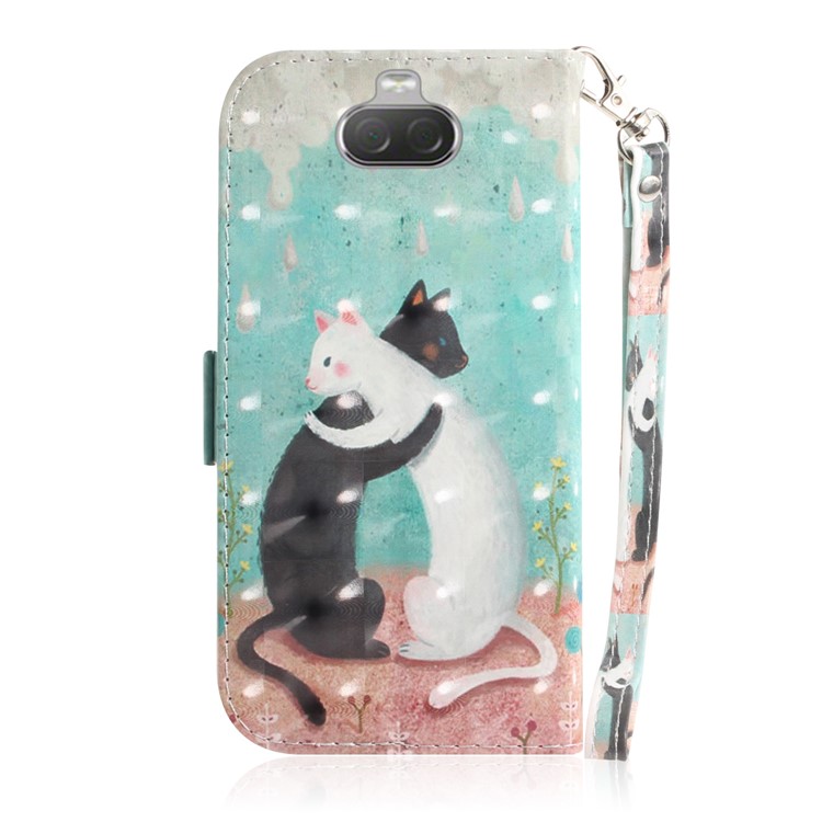 Pattern Printing PU Leather Wallet Cover with Stand for Sony Xperia 10 - Hugging Cats-3