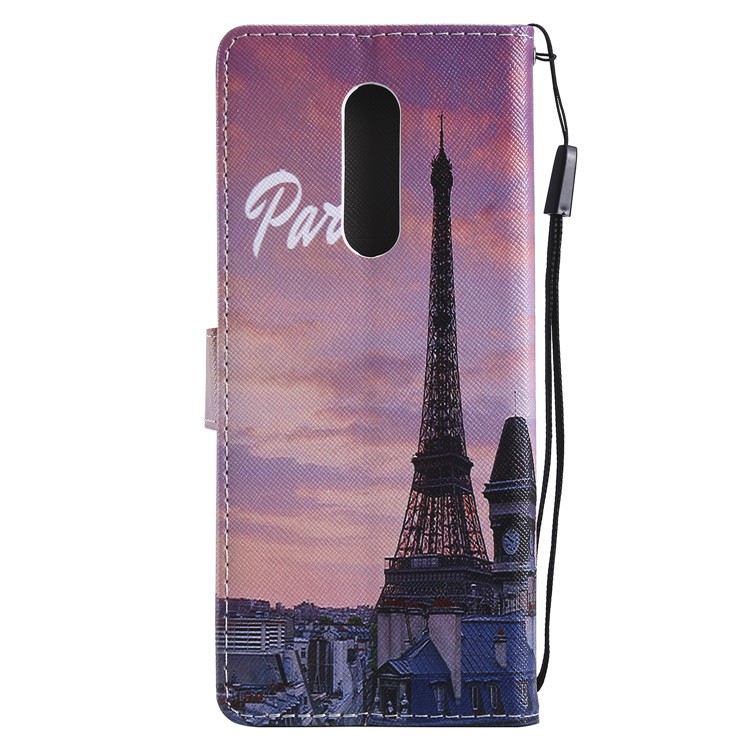 Pattern Printing Leather Wallet Case for Sony Xperia 1 - Eiffel Tower-3