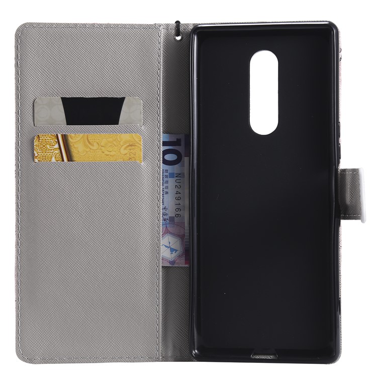 Pattern Printing Leather Wallet Case for Sony Xperia 1 - Eiffel Tower-4