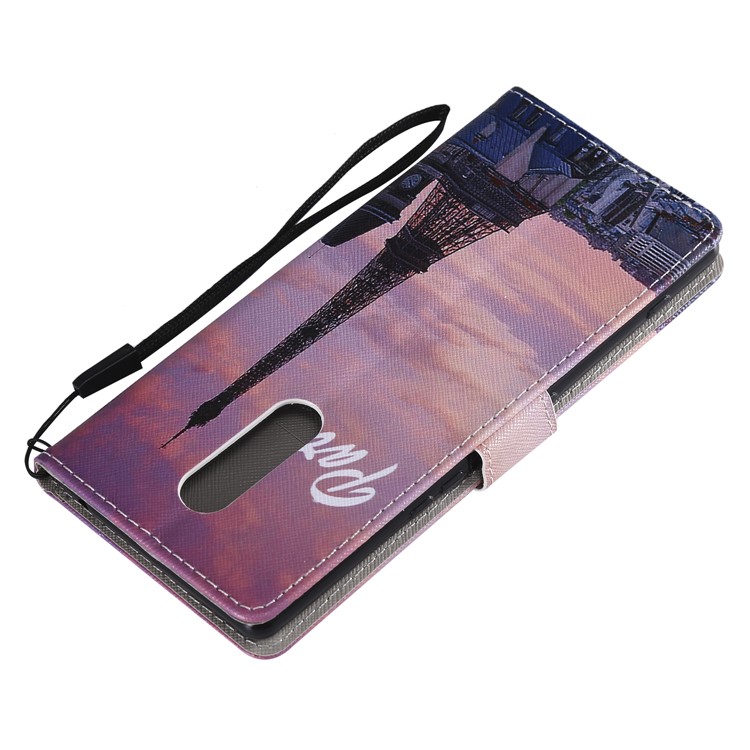 Pattern Printing Leather Wallet Case for Sony Xperia 1 - Eiffel Tower-6