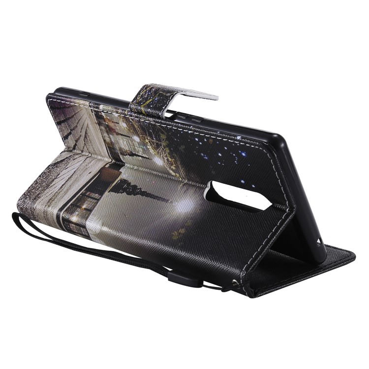Pattern Printing Leather Wallet Case for Sony Xperia 1 - Streetscape-7