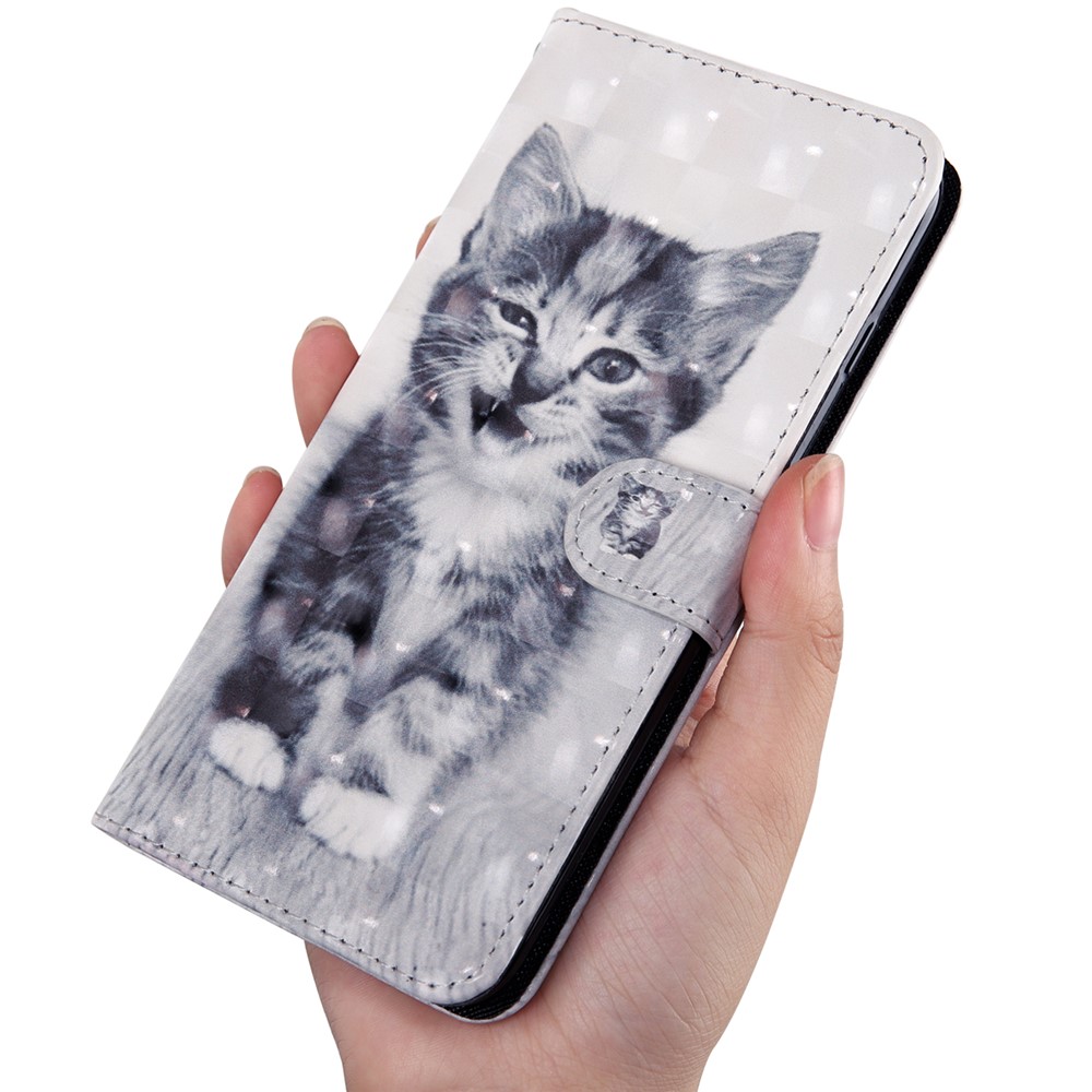 Décoration de Spot Légère à Motifs de Porte-supports de Portefeuille Pour Sony Xperia L3 - Joli Chat