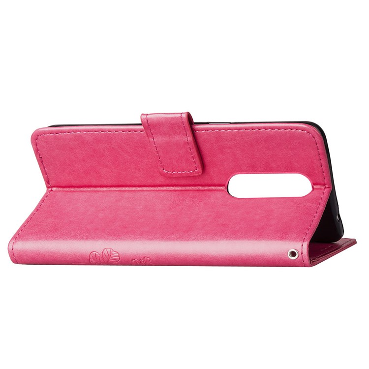 HAT PRINCE Imprinted Clover Leather Stand Wallet Cover for Sony Xperia 1 - Rose-6