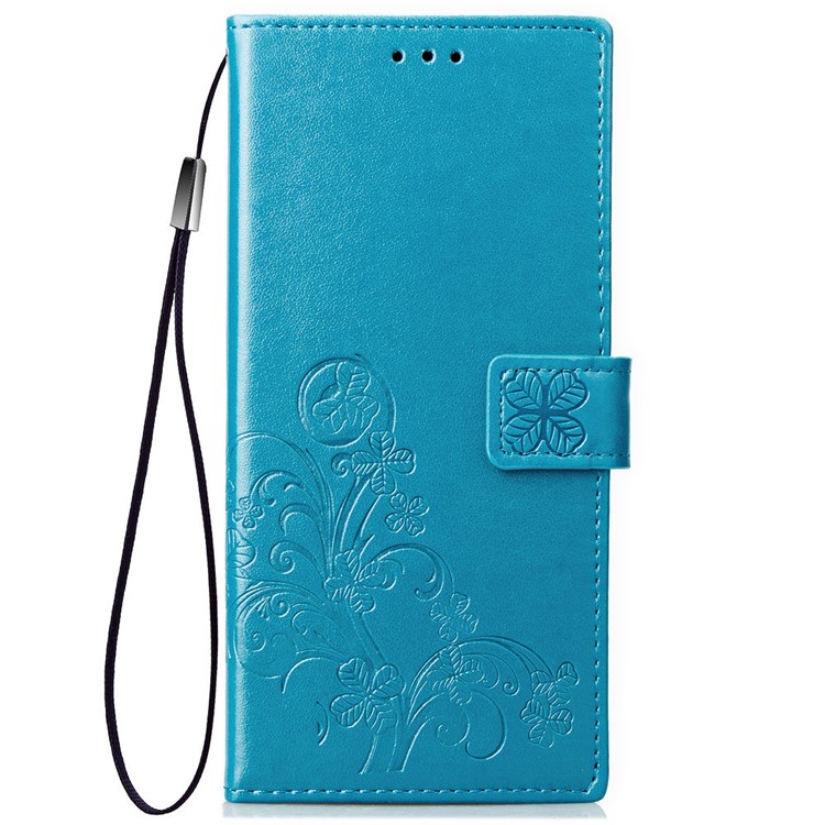 HAT PRINCE Con Soporte De Piel De Trébol Estampada Funda Billetera Para Sony Xperia 1 - Azul-2