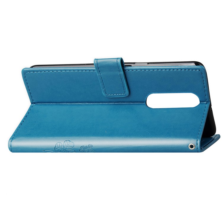 HAT PRINCE Con Soporte De Piel De Trébol Estampada Funda Billetera Para Sony Xperia 1 - Azul-6