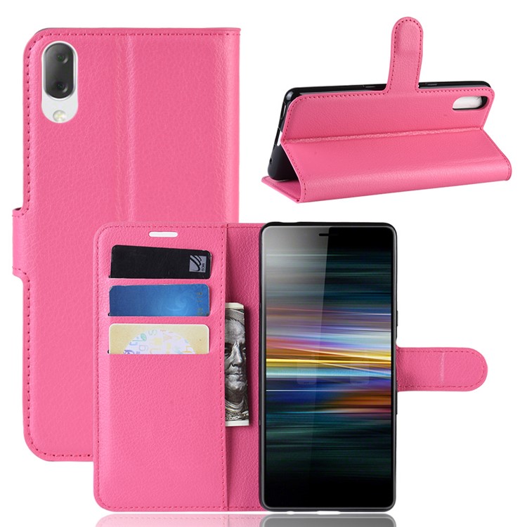 For Sony Xperia L3 Litchi Skin PU Leather Wallet Protection Case - Rose-1